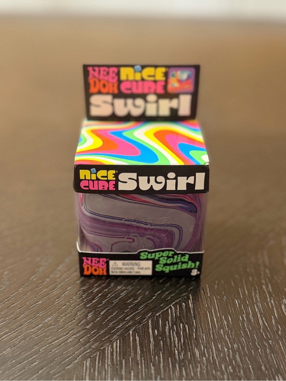 NeeDoh Nice Cube Swirl Fidget Squishy Toy - Purple/Pink